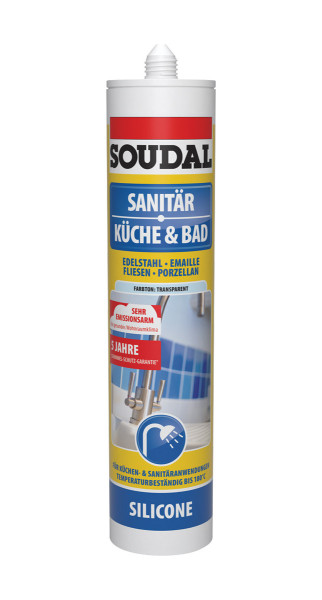 SOUDAL Sanitär Silikon Küche und Bad 300ml transparent