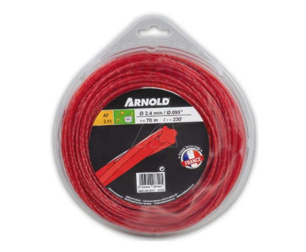 ARNOLD Trimmerfaden AF 3.11, 2.4 mm x 70.1 m, rot, rund, gedreht