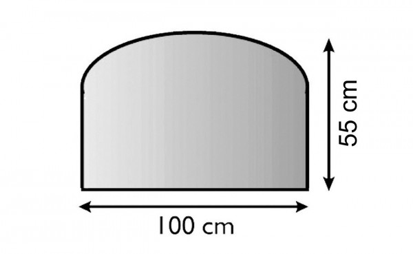 Funkenschutz Metallvorlegeplatte schwarz Segmentbogen 100x55cm