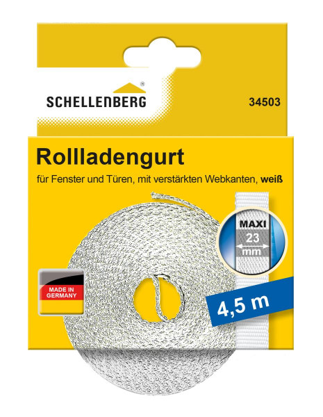 Schellenberg Rollladengurt 23mm Maxi 4,5m weiß 34503