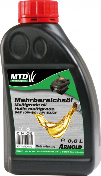 Arnold Motorenöl / Mehrbereichsöl 4-Takt SAE 10 W-30 600 ml