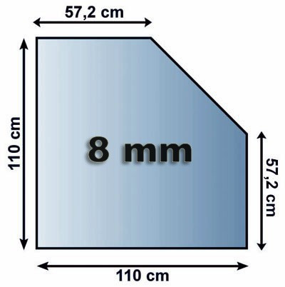 Funkenschutzplatte Glas 8mm Lienbacher 5eck 1100x1100mm