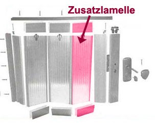 Zusatzlamelle für Grosfillex Falttür Axia Teak