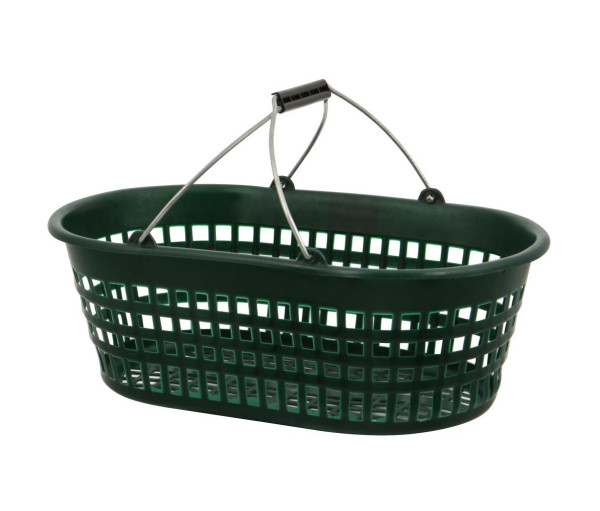 Gartenkorb 15 kg grün oval mit Doppelbügel