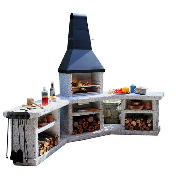 Wellfire Grillkamin / Außenküche Toskana Quatro Eckversion je 188cm