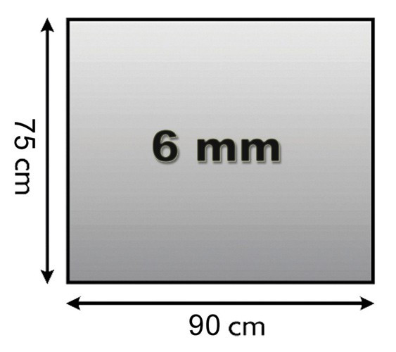 Funkenschutzplatte Glas 6mm Lienbacher 4-Eck 90x75cm