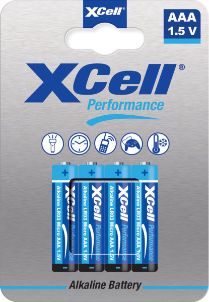 XCell® Performance Alkaline LR03 Micro AAA Batterie