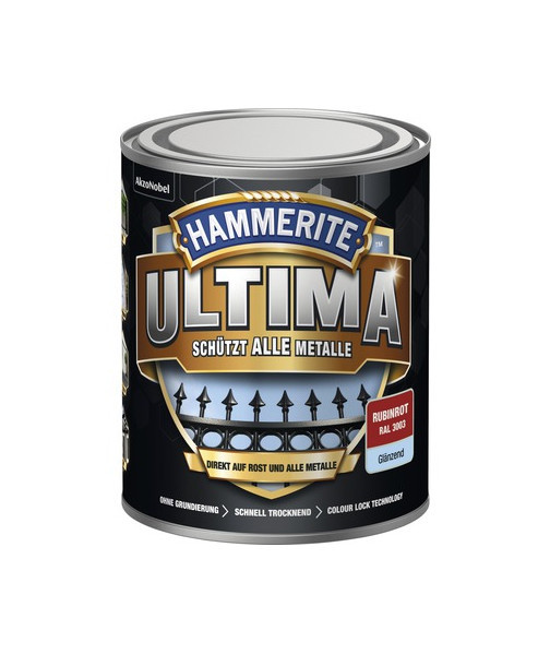 HAMMERITE® 3in1 Schutzlack Ultima rubinrot glänzend 750ml