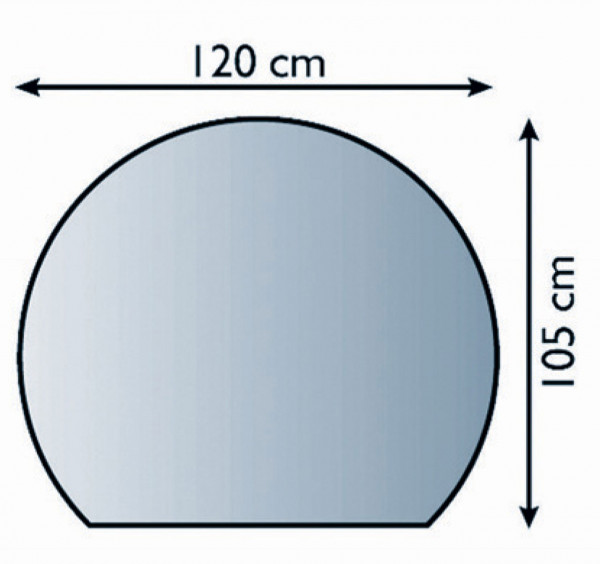 Funkenschutzplatte / Bodenblech schwarz Kuppel 120x105cm