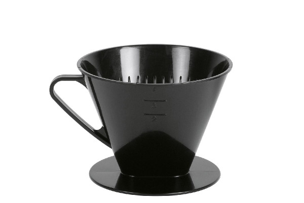 Wüllner & Kaiser Kaffeehanfilter 1x4 mit 2 Löchern schwarz