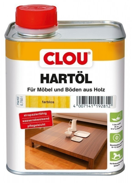 Holzöl CLOU Hartöl für Möbel und Böden aus Holz farblos 750 ml