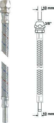 Anschlussrohr flexibel 3/8" x 10mm Länge 30cm