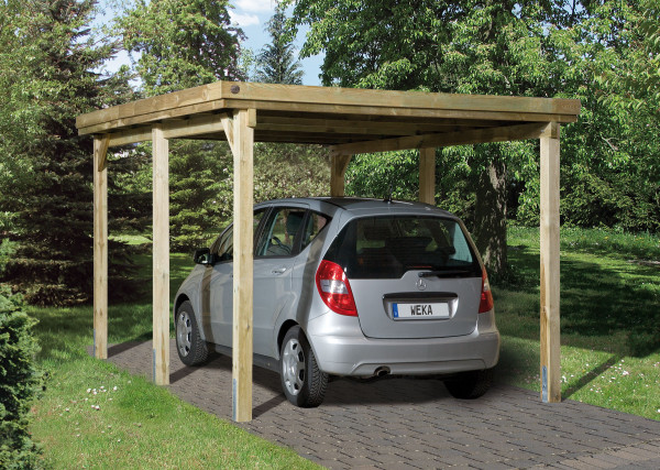 weka Flachdach Einzelcarport 617 Gr.1 mit Trapezbl