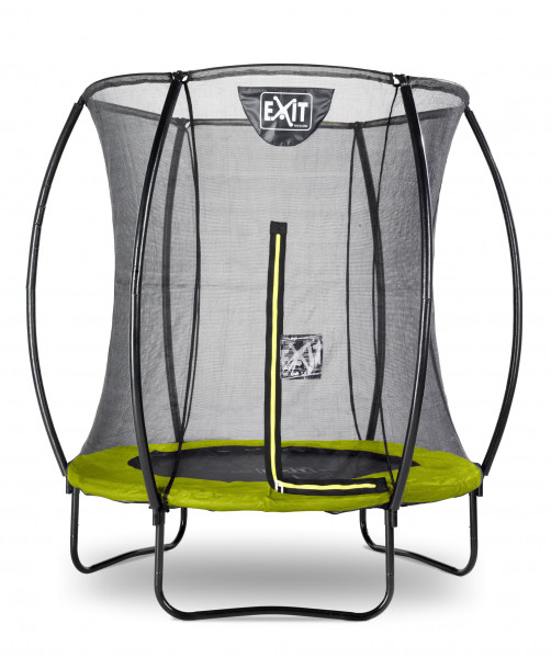 Trampolin EXIT Silhouette mit Sicherheitsnetz Ø183cm Lime grün