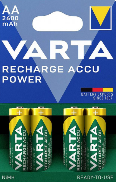 VARTA Rechargeable Akku AA 1,2 V 2600mAh 4 Stück