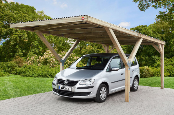 weka Y-Einzelcarport, mit Trapezblech-Dach